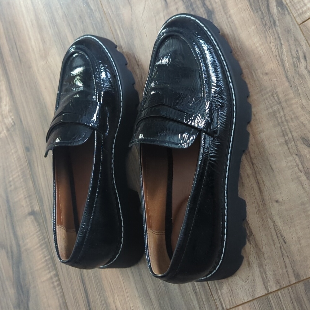 Franco Sarto black platform loafers size 7.5. Women's size 7.5 loafers. - Picture 2 of 5